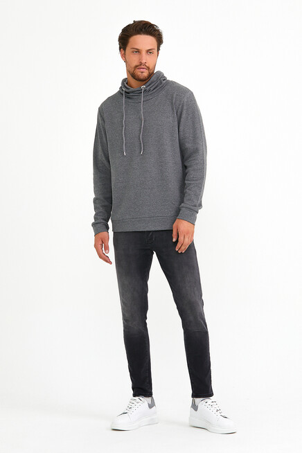 Süperlife Erkek Şal Yaka Regular Fit Brooklyn İnce Sweatshirt SPR22SW142