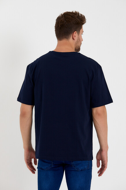 Süperlife Erkek Bisiklet Yaka Slim Fit Baskılı Tişort SPR21Y21 