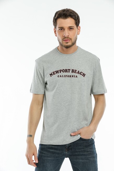 Süperlife Erkek Bisiklet Yaka Baskılı Slim Fit Tişort SPR21Y26