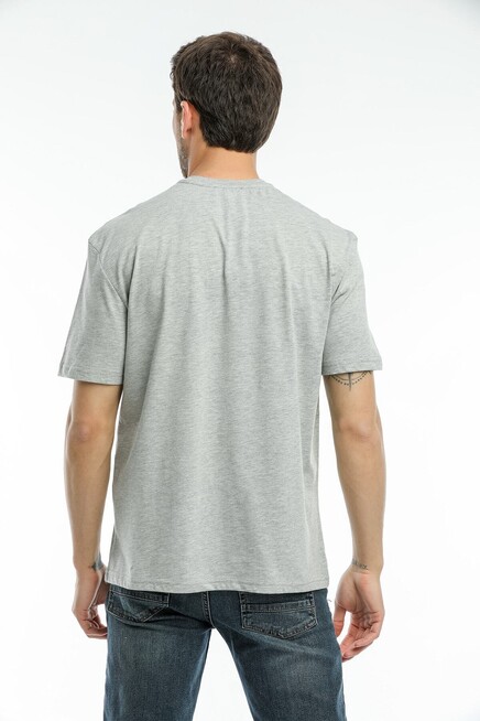 Süperlife Erkek Bisiklet Yaka Baskılı Slim Fit Tişort SPR21Y26