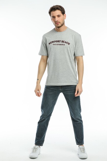 Süperlife Erkek Bisiklet Yaka Baskılı Slim Fit Tişort SPR21Y26