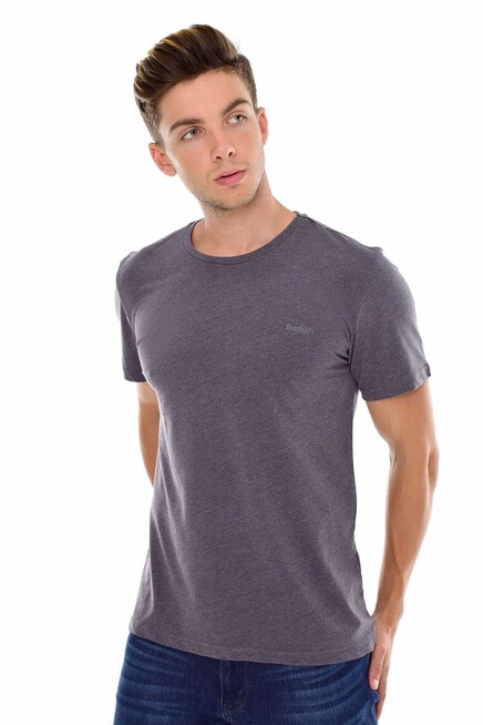 Süperlife Erkek Bisiklet Yaka Dar Kalıp Brooklyn Baskılı Tişort  SPR 266