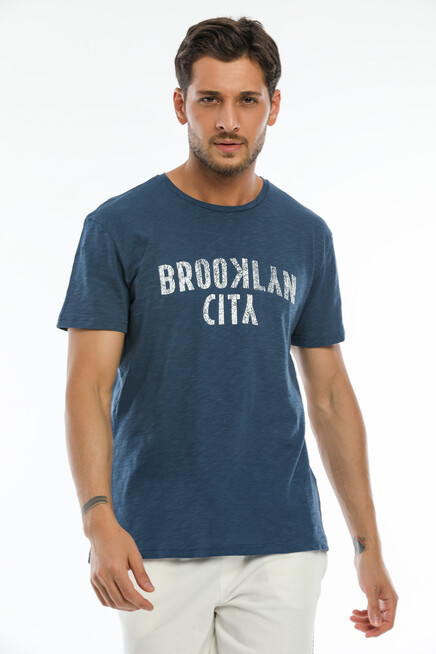 Süperlife Erkek Bisiklet yaka Brooklyn City Baskılı Tişort SPR 253