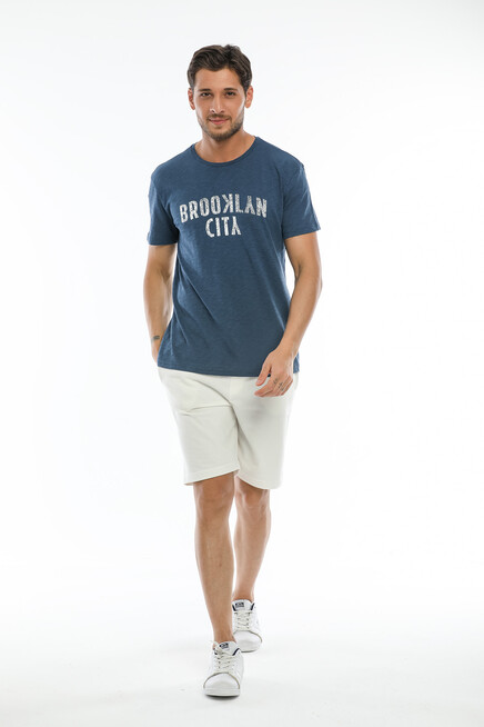 Süperlife Erkek Bisiklet yaka Brooklyn City Baskılı Tişort SPR 253