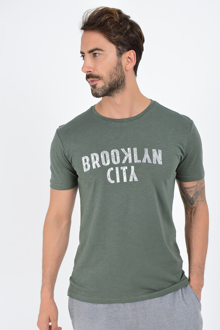 Süperlife Erkek Bisiklet yaka Brooklyn City Baskılı Tişort SPR 253