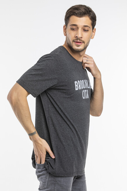 Süperlife Erkek Bisiklet yaka Brooklyn City Baskılı Tişort SPR 253