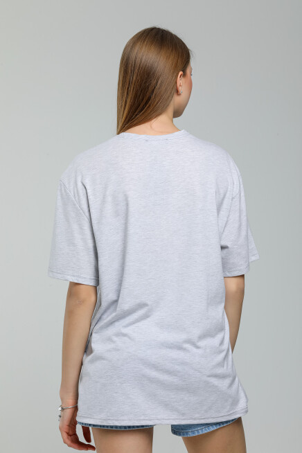 Süperlife Kadın Bisiklet Yaka Regular Fit Californıa Baskılı Tişort SPR21YK22