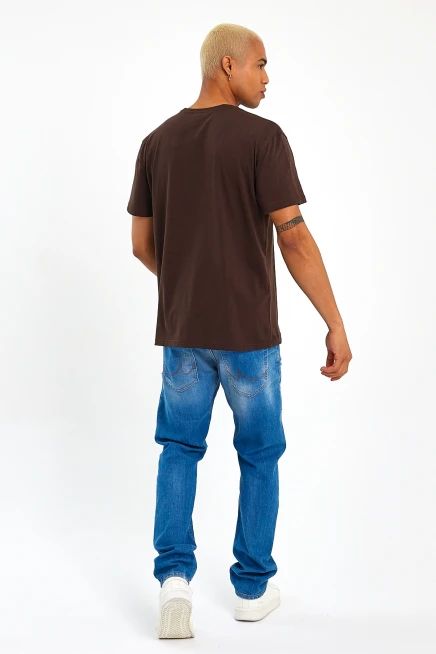 Süperlife Erkek Bisiklet Yaka Regular Fit Californıa Baskılı Tişort SPR23ts304