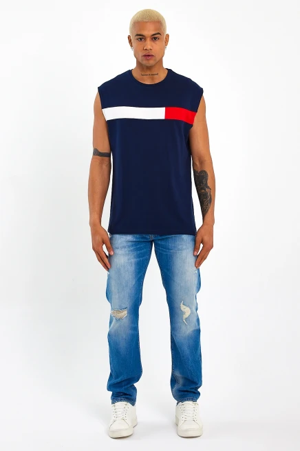 Süperlife Erkek Bisiklet Yaka Regular Fit Garnili Tişort SPR23AT346