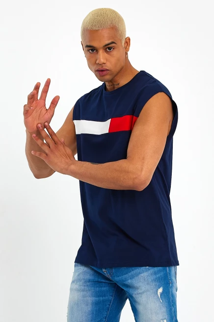 Süperlife Erkek Bisiklet Yaka Regular Fit Garnili Tişort SPR23AT346