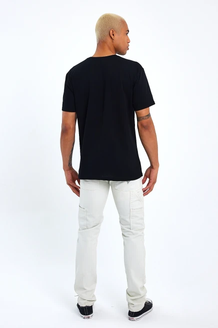 Süperlife Erkek Bisiklet Yaka Regular Fit Californıa Baskılı Tişort SPR23ts304