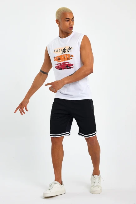 Süperlife Erkek Bisiklet Yaka Regular Fit Baskılı Tişort SPR23AT341