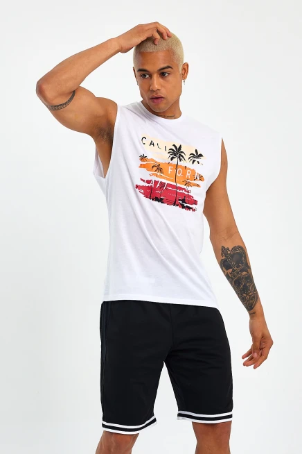 Süperlife Erkek Bisiklet Yaka Regular Fit Baskılı Tişort SPR23AT341