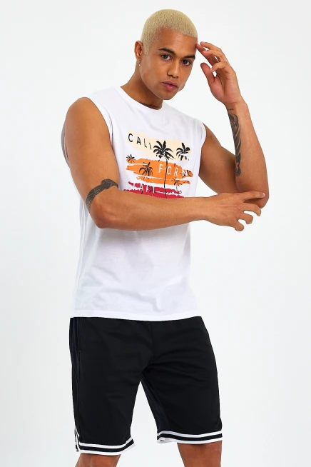 Süperlife Erkek Bisiklet Yaka Regular Fit Baskılı Tişort SPR23AT341