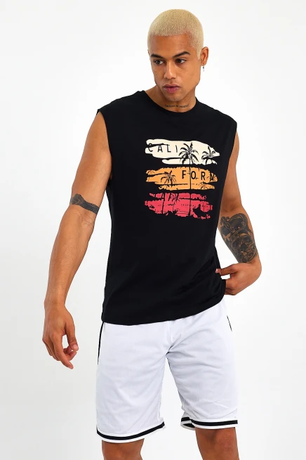 Süperlife Erkek Bisiklet Yaka Regular Fit Baskılı Tişort SPR23AT341