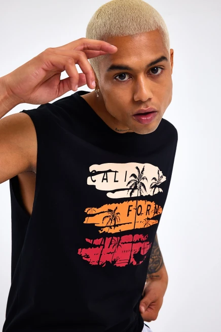 Süperlife Erkek Bisiklet Yaka Regular Fit Baskılı Tişort SPR23AT341