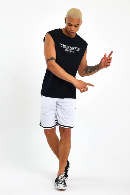 Süperlife Erkek Bisiklet Yaka Fit Californıa Baskılı Tişort SPR23AT343