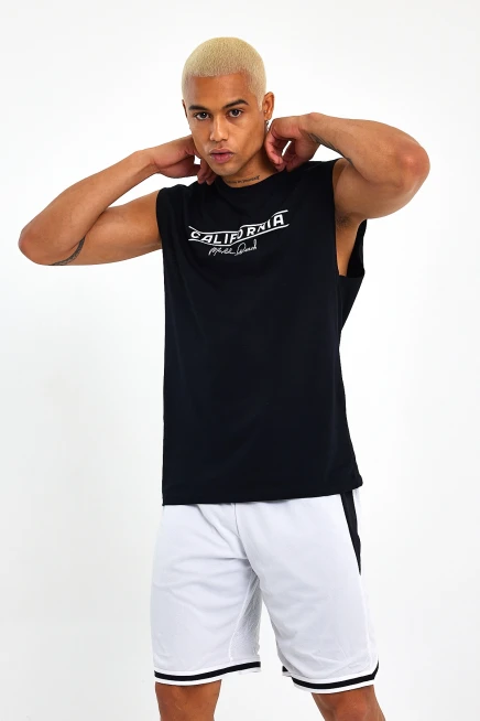 Süperlife Erkek Bisiklet Yaka Fit Californıa Baskılı Tişort SPR23AT343