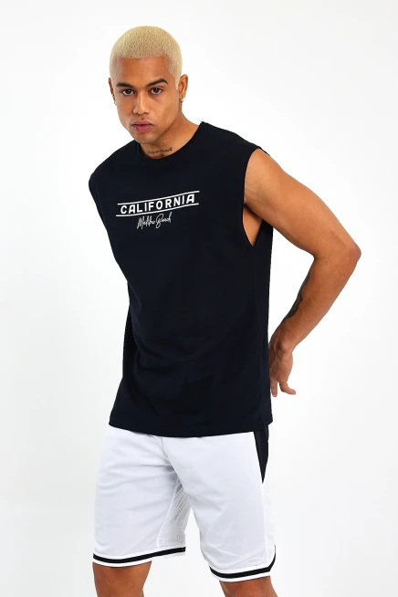 Süperlife Erkek Bisiklet Yaka Fit Californıa Baskılı Tişort SPR23AT343