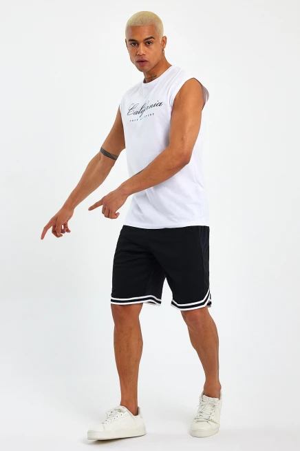 Süperlife Erkek Bisiklet Yaka Regular Fit  Californıa Baskılı Tişort SPR23AT342