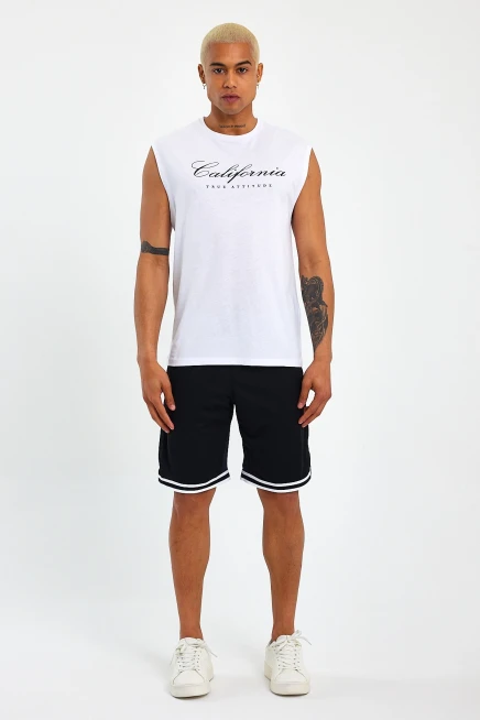 Süperlife Erkek Bisiklet Yaka Regular Fit  Californıa Baskılı Tişort SPR23AT342