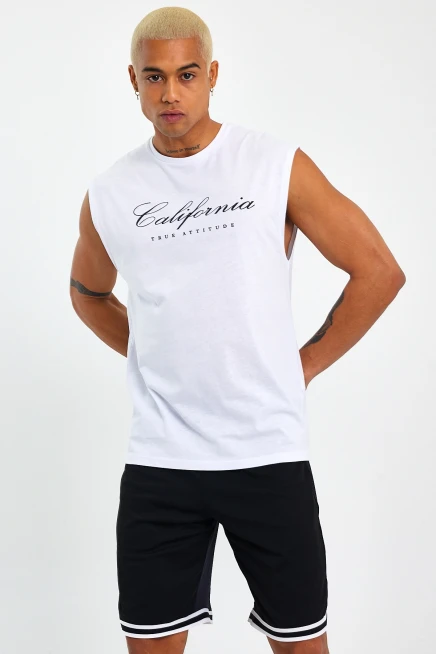 Süperlife Erkek Bisiklet Yaka Regular Fit  Californıa Baskılı Tişort SPR23AT342