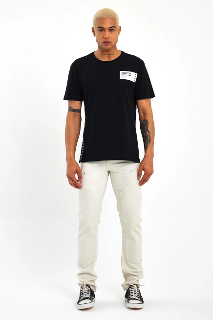 Süperlife Erkek Bisiklet Yaka Regular Fit Tokyo Baskılı Tişort SPR23ts303