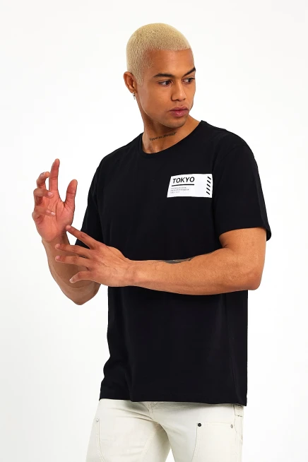 Süperlife Erkek Bisiklet Yaka Regular Fit Tokyo Baskılı Tişort SPR23ts303