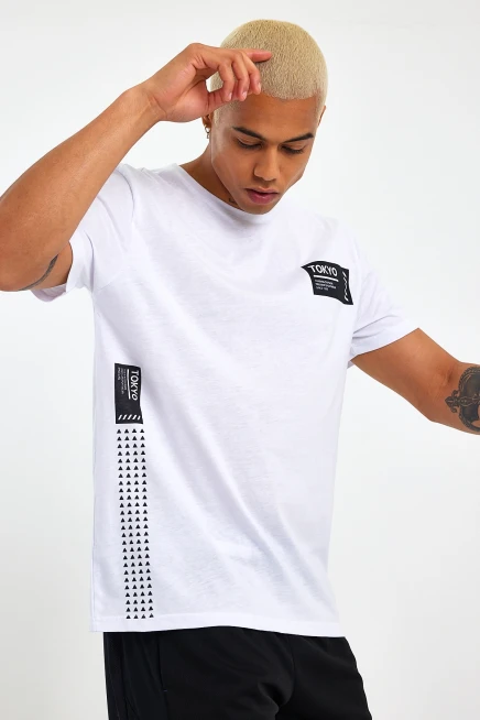 Süperlife Erkek Bisiklet Yaka Regular Fit Tokyo Baskılı Tişort SPR23ts303