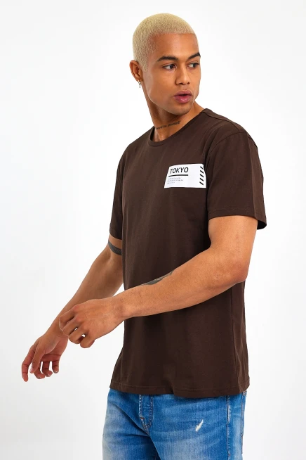 Süperlife Erkek Bisiklet Yaka Regular Fit Tokyo Baskılı Tişort SPR23ts303