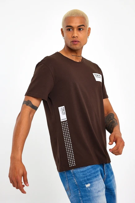 Süperlife Erkek Bisiklet Yaka Regular Fit Tokyo Baskılı Tişort SPR23ts303