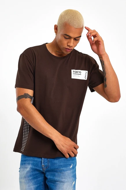 Süperlife Erkek Bisiklet Yaka Regular Fit Tokyo Baskılı Tişort SPR23ts303