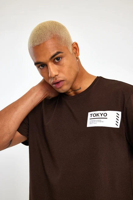 Süperlife Erkek Bisiklet Yaka Regular Fit Tokyo Baskılı Tişort SPR23ts303