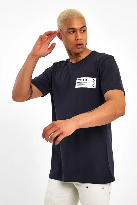 Süperlife Erkek Bisiklet Yaka Regular Fit Tokyo Baskılı Tişort SPR23ts303