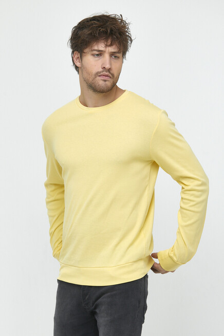 Süperlife Erkek Bisiklet Yaka Slim Fit İnce Sweatshirt SPR 20K17