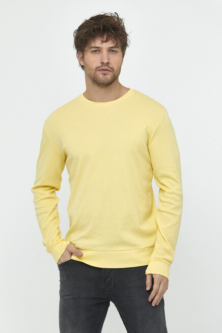 Süperlife Erkek Bisiklet Yaka Slim Fit İnce Sweatshirt SPR 20K17