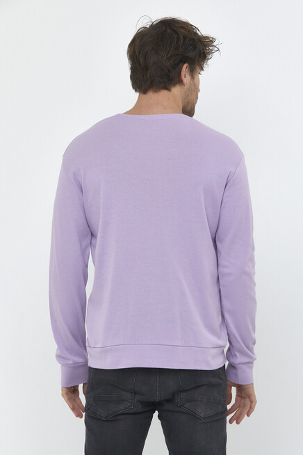 Süperlife Erkek Bisiklet Yaka Slim Fit İnce Sweatshirt SPR 20K17