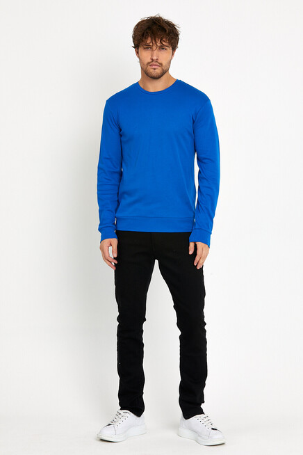 Süperlife Erkek Bisiklet Yaka Slim Fit İnce Sweatshirt SPR 20K17