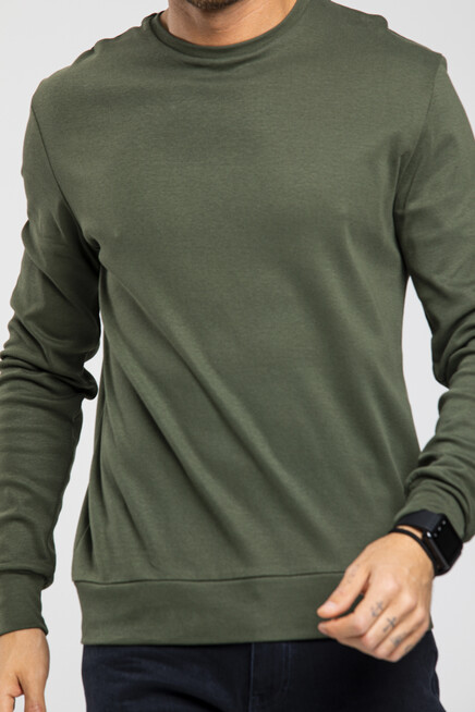 Süperlife Erkek Bisiklet Yaka Slim Fit İnce Sweatshirt SPR 20K17