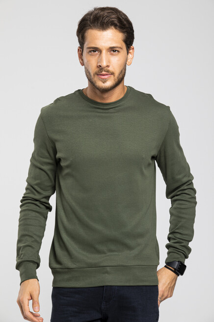 Süperlife Erkek Bisiklet Yaka Slim Fit İnce Sweatshirt SPR 20K17