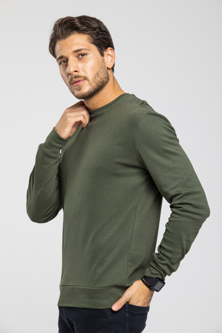 Süperlife Erkek Bisiklet Yaka Slim Fit İnce Sweatshirt SPR 20K17