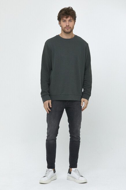 Süperlife Erkek Bisiklet Yaka Regular Fit İnce Sweatshirt SPR 20K30