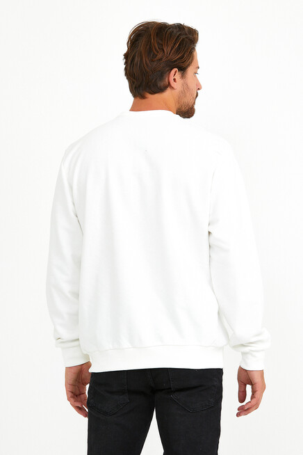 Süperlife Erkek Bisiklet Yaka Regular Fit Tokyo Basklı İnce Sweatshirt spr22sw134