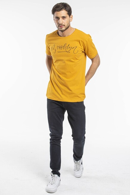 Süperlife Erkek Bisiklet Yaka Dar Kalıp Baskılı Tişort SPR 261