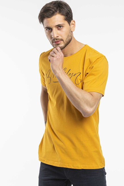 Süperlife Erkek Bisiklet Yaka Dar Kalıp Baskılı Tişort SPR 261