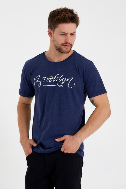 Süperlife Erkek Bisiklet Yaka Dar Kalıp Baskılı Tişort SPR 261