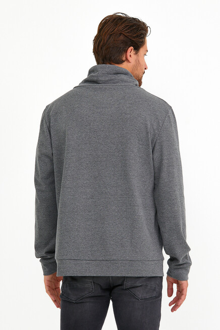 Süperlife Erkek Şal Yaka Regular Fit Brooklyn Baskılı İnce Sweatshirt SPR22SW143