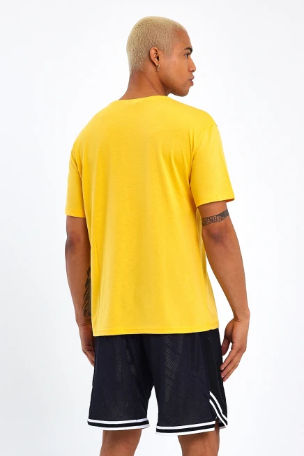 Süperlife Erkek Bisiklet Yaka Oversize Fit Baskılı Tişort spr23TS001