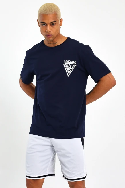 Süperlife Erkek Bisiklet Yaka Oversize Fit Baskılı Tişort spr23TS001