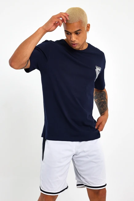 Süperlife Erkek Bisiklet Yaka Oversize Fit Baskılı Tişort spr23TS001